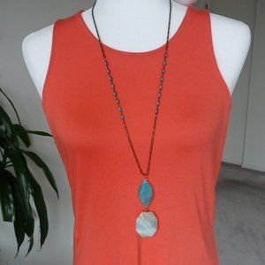 Anthropologie Agate and Amazonite Necklace